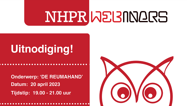 Webinar ‘De Reumahand’, donderdag 20 april aanstaande!